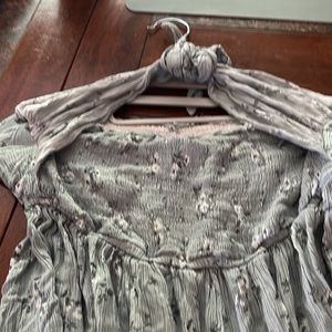 Babydoll strapless w neck tie shirt  mint green